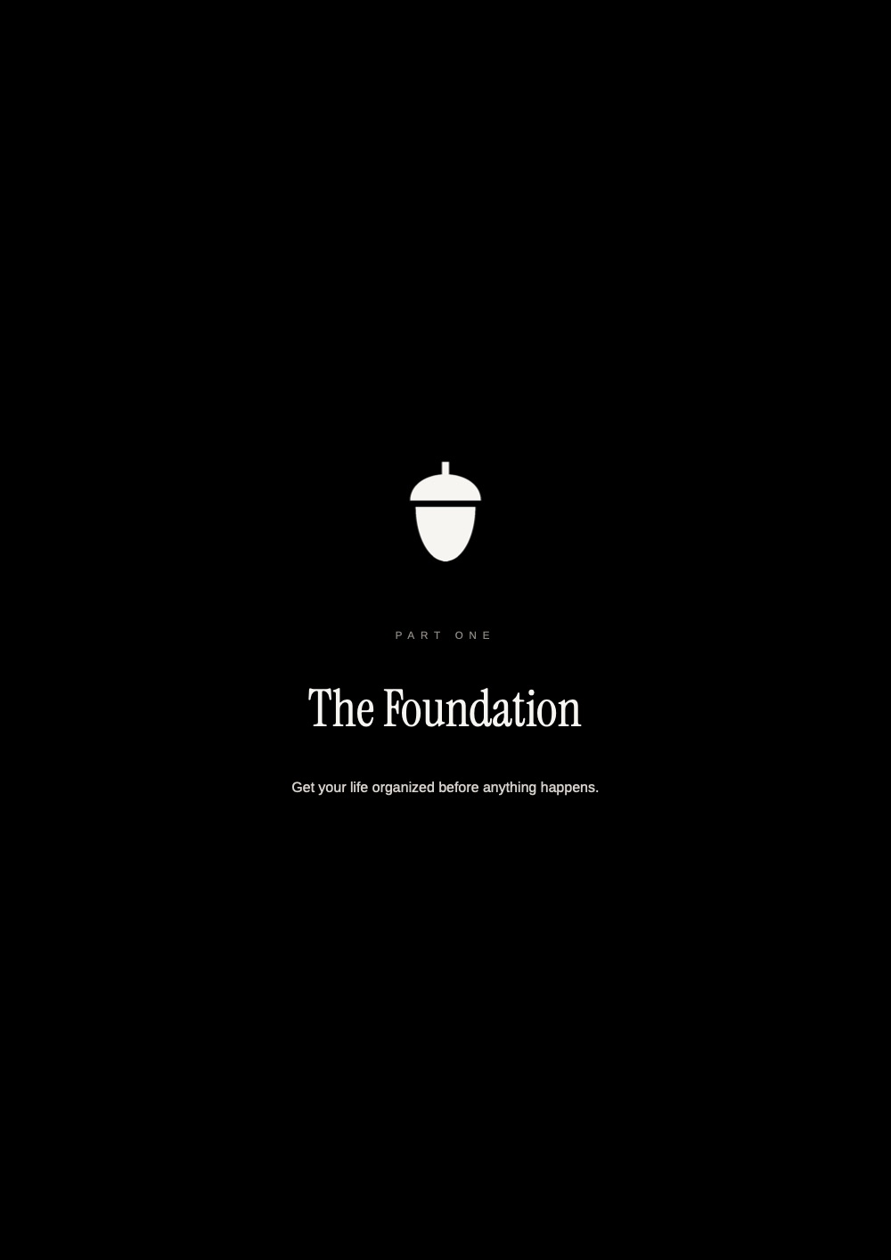 Part One divider page: The Foundation