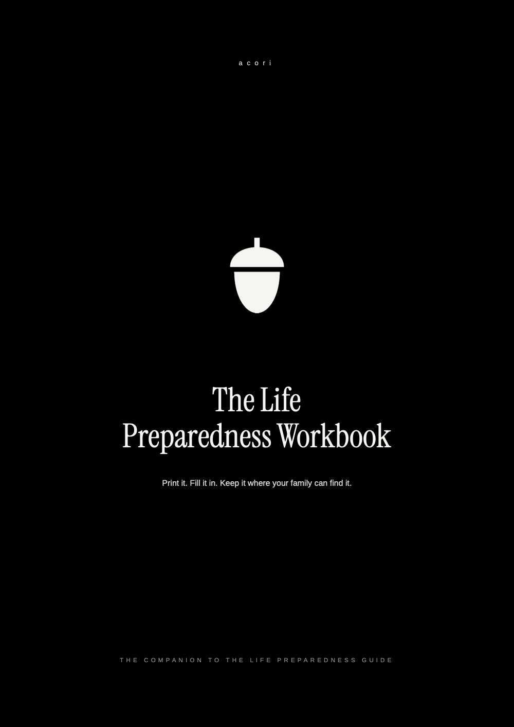 The cover of The Life Preparedness Workbook